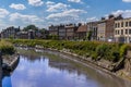 A view across the River Nene towards the North Brink in Wisbech, Cambridgeshire Royalty Free Stock Photo