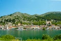 A view across river Neretva of the town of Komin