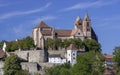 View across river Rhine to the Muensterberg hill with St. Stephansmuenster cathedral, Breisach am Rhein Royalty Free Stock Photo