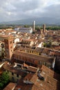 View across rooftops of Lucca in Tuscany Royalty Free Stock Photo