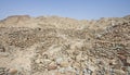 View across ruined buildings of old Roman quarry town