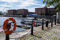 View across Salthouse Dock in the Albert Dock complex Liverpool July 2020 Royalty Free Stock Photo
