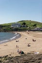 Burgh Island Devon England Hotel and sandy beach