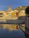 View across the Segura river to the old quarter of Orihuela