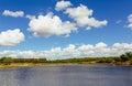 View across Sorraia river in Santarem, Setubal, Portugal. Royalty Free Stock Photo