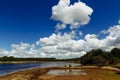 View across Sorraia river in Santarem, Setubal, Portugal. Royalty Free Stock Photo