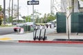 Parked Bird scooters