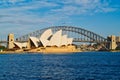 View Across Sydney Harbour to the Sydney Opera House and the Harbour Bridge, Australia Royalty Free Stock Photo