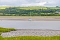 A view across the Taf estuary at Laugharne, Pembrokeshire, South Wales Royalty Free Stock Photo