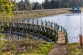 A view across towards the overspill walkway and Ravensthorpe Reservoir in Northamptonshire, UK Royalty Free Stock Photo