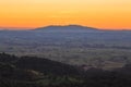 View across the Waikato region, New Zealand, at sunset