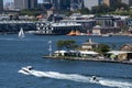 View across water to the wharf complex at Walsh Bay