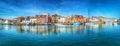 View across Weymouth Harbour from Nothe Parade to Custom House Quay Royalty Free Stock Photo