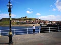 View Across Whitby Harbour to Abbey Headland Royalty Free Stock Photo