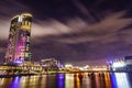 A view across the Yarra river atthe landmark of Melbourne Royalty Free Stock Photo