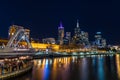 View across the Yarra River in Melbourne towards Flinders Street Station Royalty Free Stock Photo