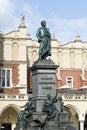 Adam Mickiewicz historic monument, Krakow Main Square, Old Town, Krakow, Poland Royalty Free Stock Photo
