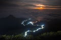 View from Adam's Peak at night Royalty Free Stock Photo