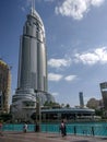 View of the Address Hotel, a famous landmark in Downtown Dubai next to the Dubai Mall