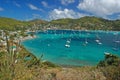 View of Admiralty Bay from Hamilton Fort on Bequia Royalty Free Stock Photo