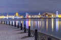 View of the Admiralty Embankment in St. Petersburg, Russia