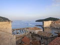 Panoramic view of Dubrovnik old town from the walls Royalty Free Stock Photo