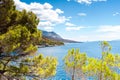 View of Adriatic Sea and bay with mountains in Dalmatia Royalty Free Stock Photo