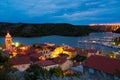 Adriatic sea, Skradin near Sibenik during twilight, Dalmatia, Croatia Royalty Free Stock Photo