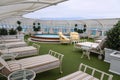 View of Adults Only relaxation and spa area on the upper decks on a cruise ship. Royalty Free Stock Photo