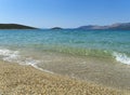 View of Aegean sea near the town of Marmari on the Greek island of Evia in Greece on a Sunny day