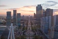 View from the aerial view on the boulevard Nurzhol in the evening. Astana