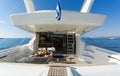 Aft-deck of a motor-yacht in the morning light