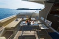 Aft-deck of a motor-yacht in the morning light