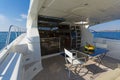 Aft-deck of a motor-yacht in the morning light