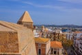 View of an agglomeration of houses in Ibiza Spain Royalty Free Stock Photo