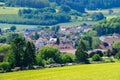 View on the agricultural fields with grain and houses in Bad Pyrmont in Germany Royalty Free Stock Photo