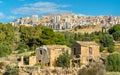 View of Agrigento city from the Kolymbetra Garden in Sicily, Italy Royalty Free Stock Photo