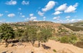 View of Agrigento town from the Temples Valley Archaeological Park, Sicily. Royalty Free Stock Photo