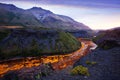 View of Agrio river near Salto del Agrio waterfall