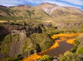 View of Agrio river near Salto del Agrio waterfall