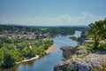 View From Aigueze Cliff At The Ardeche River France Royalty Free Stock Photo