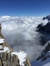 View from the Aiguille du Midi on the clouds