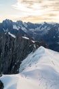 View from Aiguille du Midi, mountain in Mont Blanc massif within the French Alps Royalty Free Stock Photo
