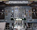 View of aircraft thrust lever. Royalty Free Stock Photo