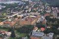 View from aircraft to the area of Prague