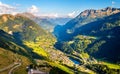 View of Airolo village from the Gotthard Pass, Switzerland