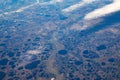 View from airplane on Earth surface. Royalty Free Stock Photo
