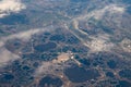 View from airplane on Earth surface. Royalty Free Stock Photo