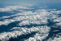 View from airplane on Earth surface. Royalty Free Stock Photo