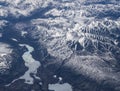 View from airplane on Earth surface. Royalty Free Stock Photo